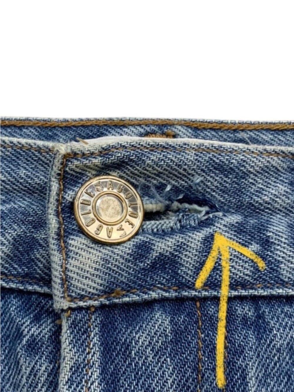 Agolde Riley High Rise Straight Crop Jean 29 Blue Button Fly - Picture 6 of 13